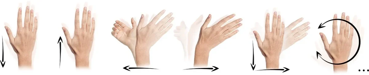Hands gesturing in different direction